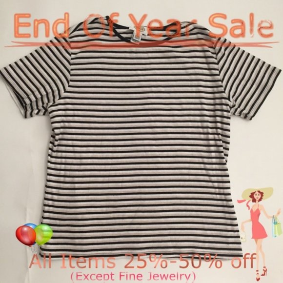 Talbots Tops - Talbots Striped T-shirt Size L